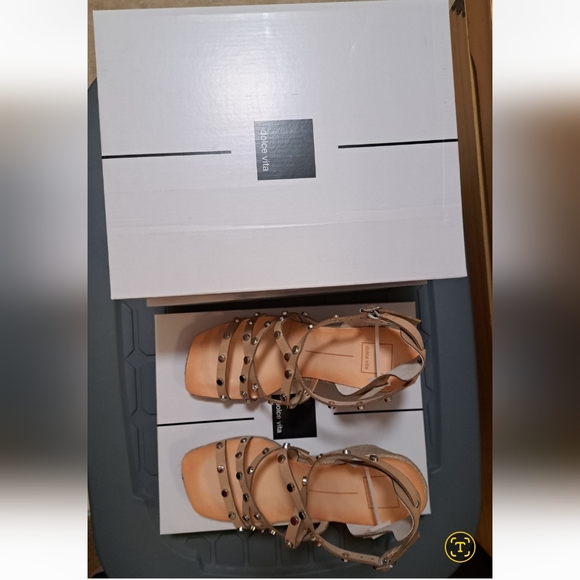DOLCE VITA ESPADRILLE wedge SANDALS studded SIZE 10 beige STELLA brand new - Picture 3 of 8